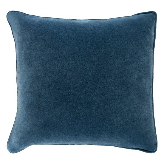 Surya Safflower Dark Blue Pillow Shell With Down Insert 22"H X 22"W