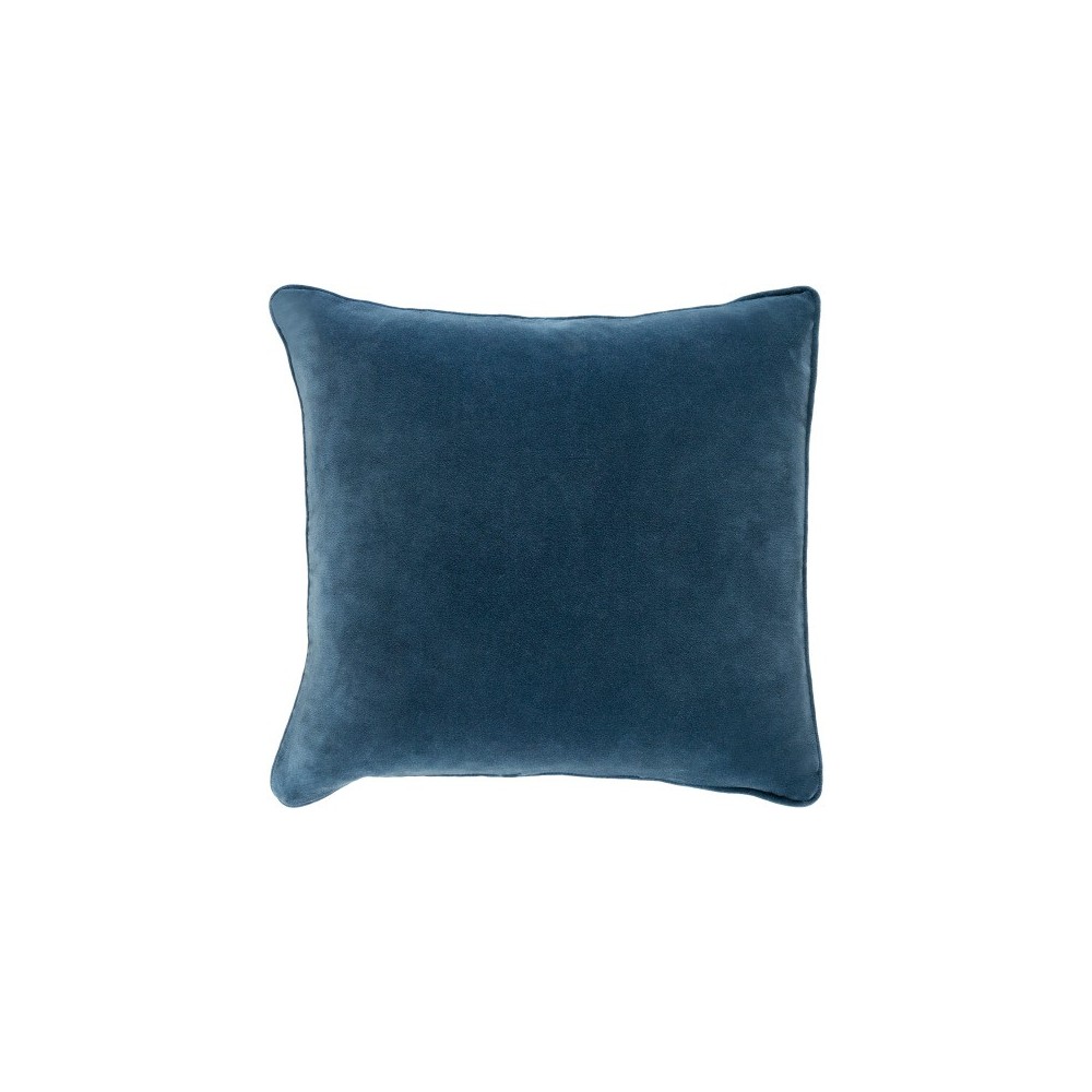 Surya Safflower Dark Blue Pillow Shell With Polyester Insert 22"H X 22"W