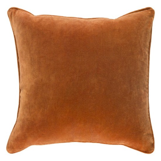 Surya Safflower Camel Pillow Shell With Down Insert 22"H X 22"W