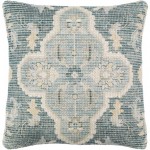 Surya Samsun Pillow Shell With Down Insert 18"H X 18"W - Cream, Teal