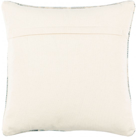 Surya Samsun Pillow Shell With Polyester Insert 20"H X 20"W - Cream, Teal