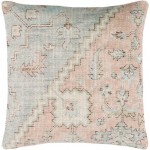 Surya Samsun Pillow Shell With Down Insert 22"H X 22"W - Cream, Dusty Pink