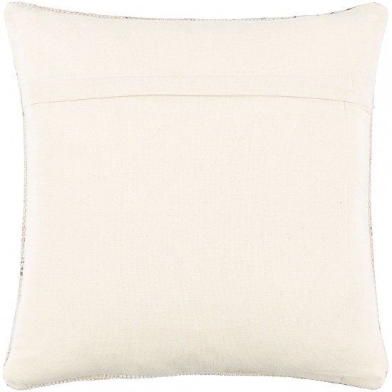 Surya Samsun Pillow Shell With Down Insert 22"H X 22"W - Cream, Dusty Pink