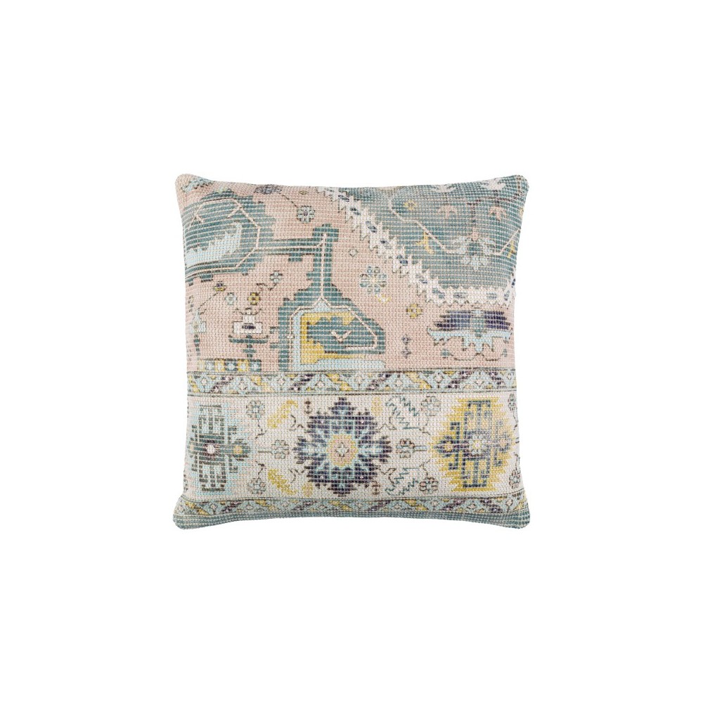 Surya Samsun Cream Pillow Shell With Polyester Insert 18"H X 18"W