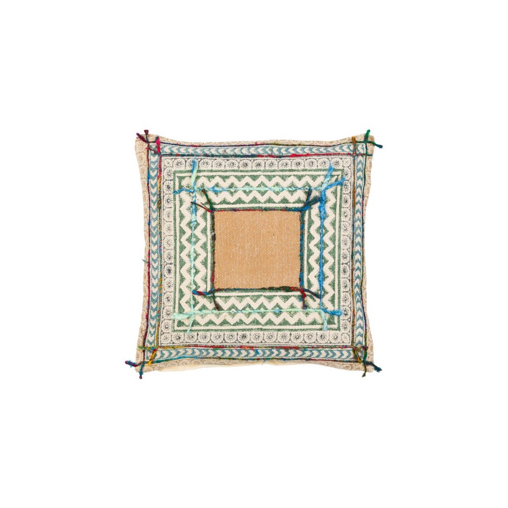 Surya Sanga Light Beige Pillow Shell With Down Insert 18"H X 18"W Surya Sanga Light Beige Pillow Shell With Down Insert 18"H X 18"W