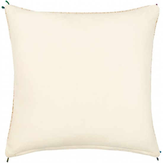 Surya Sanga Light Beige Pillow Shell With Down Insert 20"H X 20"W
