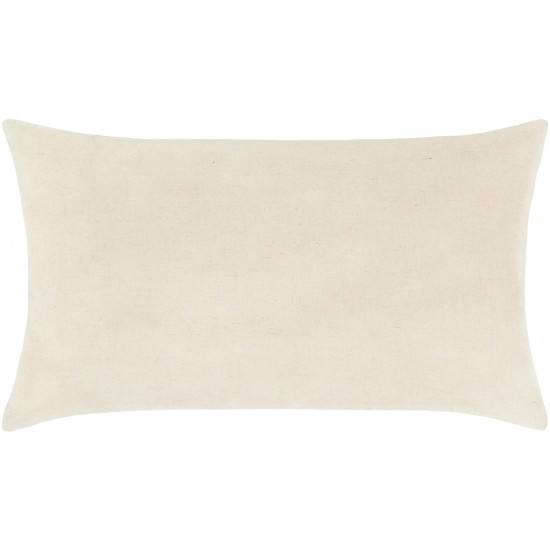 Surya Sanya Bay Ivory Pillow Shell With Down Insert 14"H X 24"W