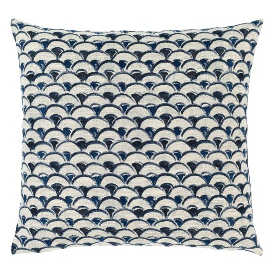 Surya Sanya Bay Navy Pillow Shell With Down Insert 18"H X 18"W