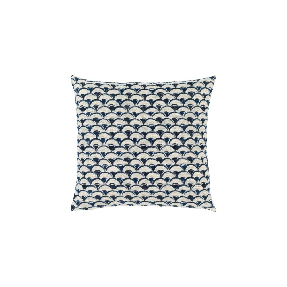 Surya Sanya Bay Navy Pillow Shell With Down Insert 18"H X 18"W