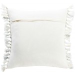 Surya Saugatuck Cream Pillow Shell With Down Insert 18"H X 18"W