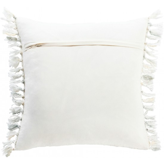 Surya Saugatuck Cream Pillow Shell With Down Insert 18"H X 18"W