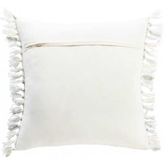 Surya Saugatuck Cream Pillow Shell With Polyester Insert 22"H X 22"W