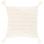 Surya Sereno Ivory Pillow Shell With Polyester Insert 18"H X 18"W