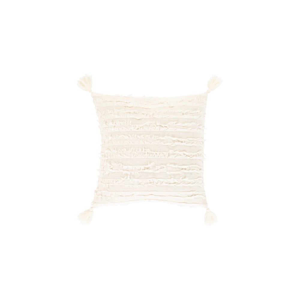 Surya Sereno Ivory Pillow Shell With Down Insert 22"H X 22"W