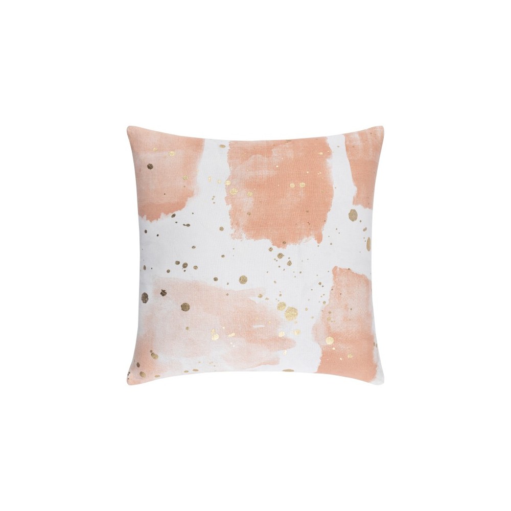 Surya Sheana Peach Pillow Shell With Down Insert 18"H X 18"W Surya Sheana Peach Pillow Shell With Down Insert 18"H X 18"W