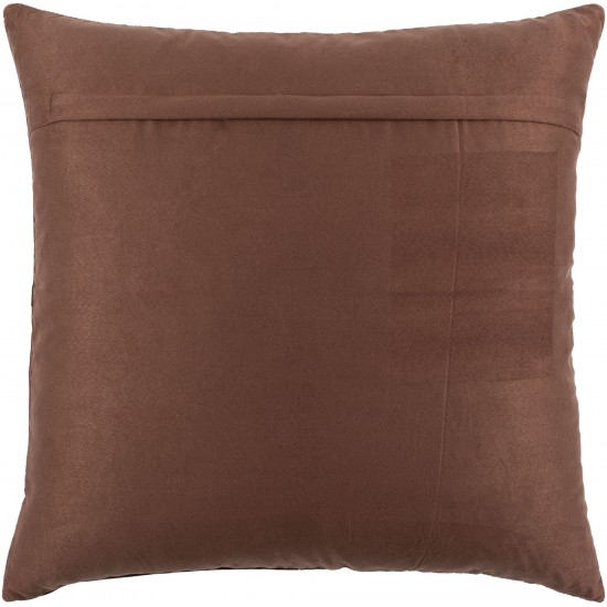 Surya Sheffield Dark Brown Pillow Shell With Polyester Insert 14"H X 22"W