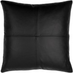 Surya Sheffield Black Pillow Shell With Down Insert 20"H X 20"W