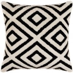 Surya Sheldon Black Pillow Shell With Down Insert 20"H X 20"W
