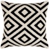 Surya Sheldon Black Pillow Shell With Down Insert 20"H X 20"W
