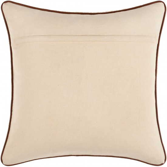 Surya Shepherd Cream Pillow Shell With Down Insert 18"H X 18"W