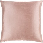 Surya Solid Luxe Dusty Pink Pillow Shell With Polyester Insert 18"H X 18"W