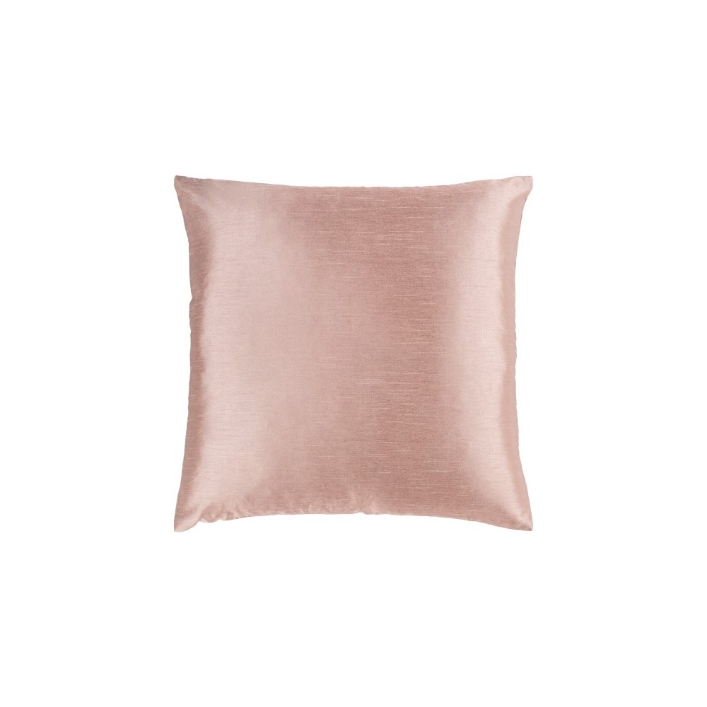 Surya Solid Luxe Dusty Pink Pillow Shell With Polyester Insert 18"H X 18"W