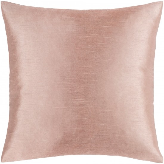 Surya Solid Luxe Dusty Pink Pillow Shell With Polyester Insert 18"H X 18"W