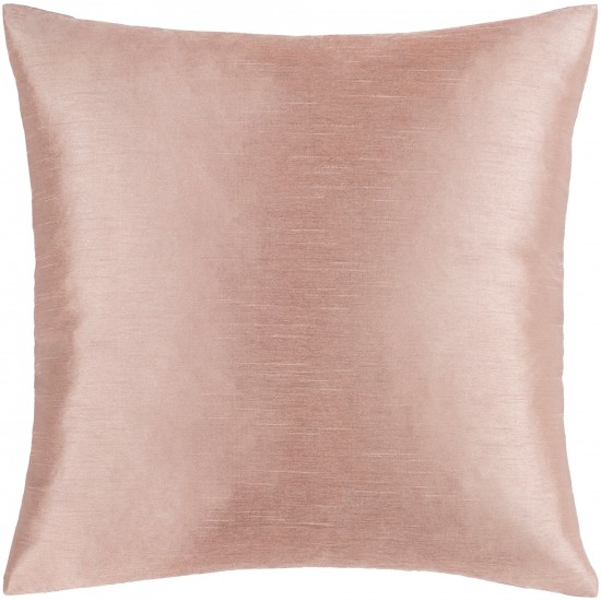 Surya Solid Luxe Dusty Pink Pillow Shell With Polyester Insert 22"H X 22"W