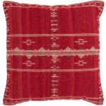 Surya Stine Red Pillow Shell With Down Insert 18"H X 18"W