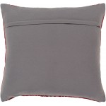 Surya Stine Red Pillow Shell With Down Insert 18"H X 18"W