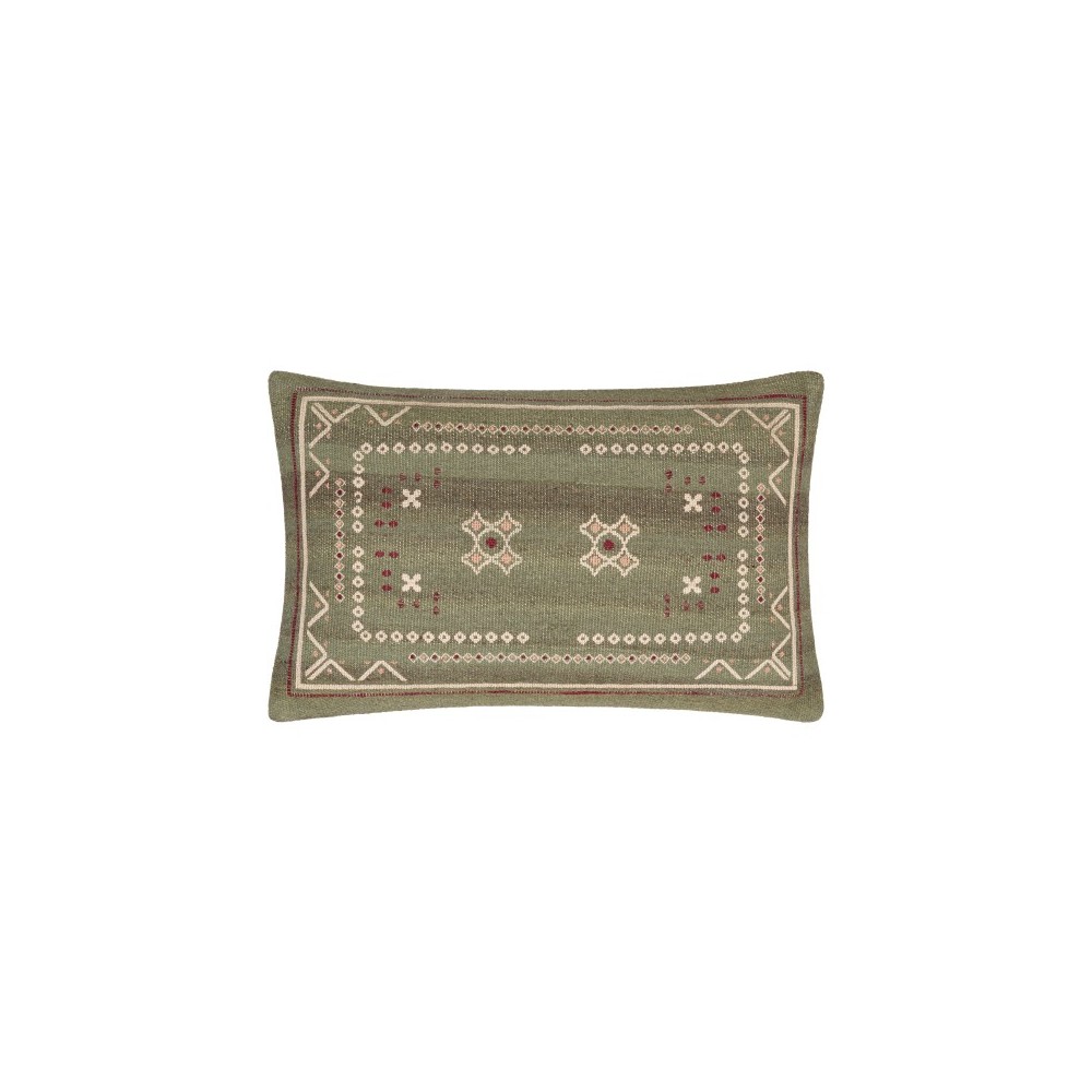 Surya Stine Dusty Sage Pillow Shell With Down Insert 14"H X 22"W