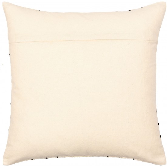 Surya Sunnyvale Black Pillow Shell With Down Insert 22"H X 22"W