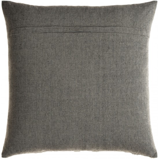 Surya Sutton Gray Pillow Shell With Down Insert 18"H X 18"W