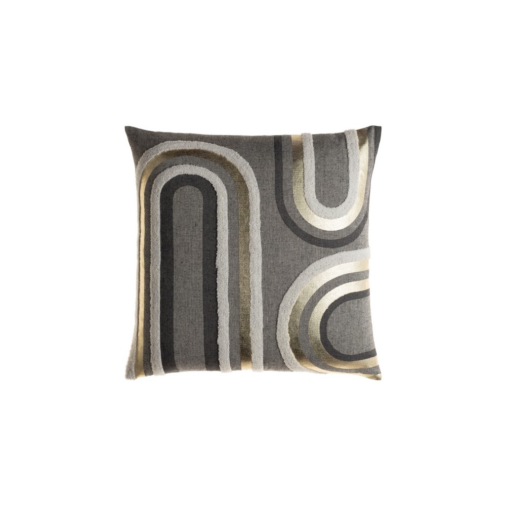 Surya Sutton Gray Pillow Shell With Polyester Insert 20"H X 20"W Surya Sutton Gray Pillow Shell With Polyester Insert 20"H X 20"W