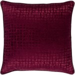 Surya Tambi Burgundy Pillow Shell With Polyester Insert 18"H X 18"W