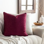 Surya Tambi Burgundy Pillow Shell With Polyester Insert 18"H X 18"W