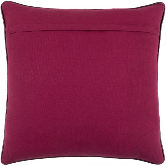 Surya Tambi Burgundy Pillow Shell With Polyester Insert 18"H X 18"W