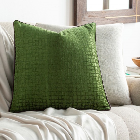 Surya Tambi Medium Green Pillow Shell With Down Insert 18"H X 18"W