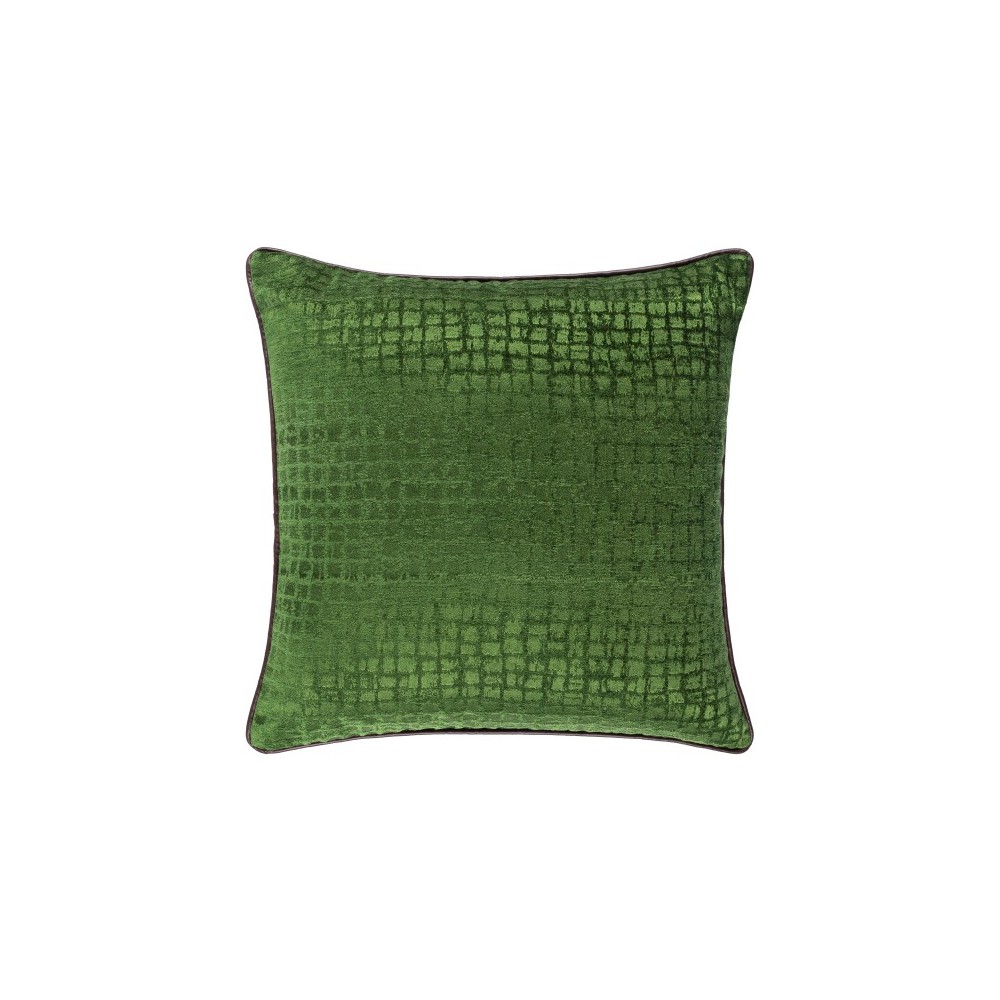 Surya Tambi Medium Green Pillow Shell With Down Insert 20"H X 20"W