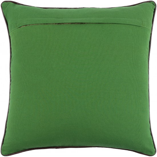 Surya Tambi Medium Green Pillow Shell With Down Insert 20"H X 20"W