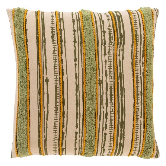 Surya Tanzania Pillow Shell With Down Insert 18"H X 18"W Olive