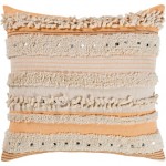 Surya Temara Pillow Shell With Down Insert 20"H X 20"W Light Beige