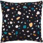 Surya Terra Black Pillow Shell With Down Insert 18"H X 18"W