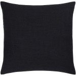 Surya Terra Black Pillow Shell With Down Insert 18"H X 18"W