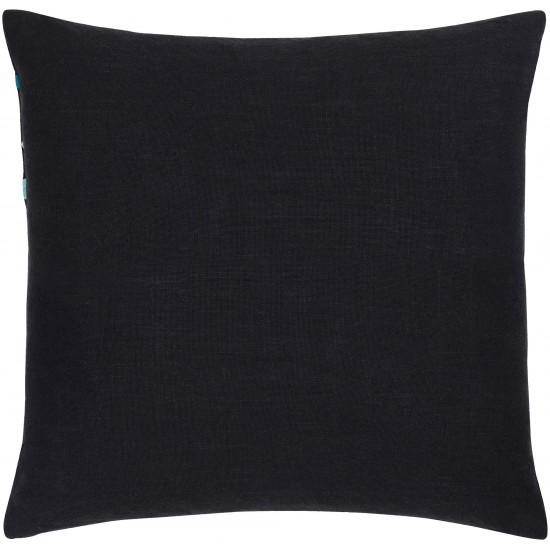 Surya Terra Black Pillow Shell With Down Insert 18"H X 18"W