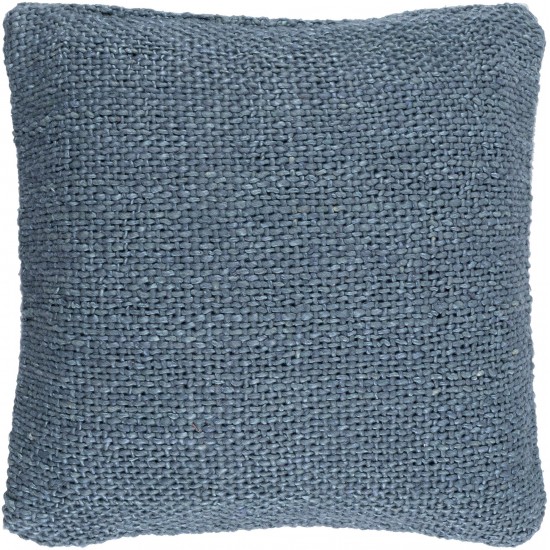 Surya Terry Denim Pillow Shell With Polyester Insert 14"H X 22"W