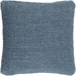 Surya Terry Denim Pillow Shell With Down Insert 20"H X 20"W