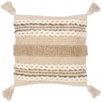 Surya Tov Ivory Pillow Shell With Polyester Insert 18"H X 18"W