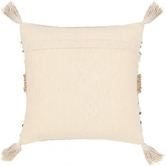 Surya Tov Ivory Pillow Shell With Down Insert 20"H X 20"W