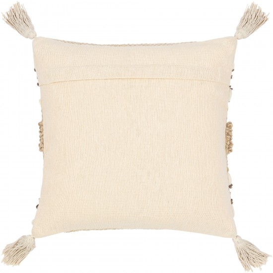 Surya Tov Ivory Pillow Shell With Down Insert 30"H X 30"W